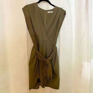 Olive Green Drape Skort Dress